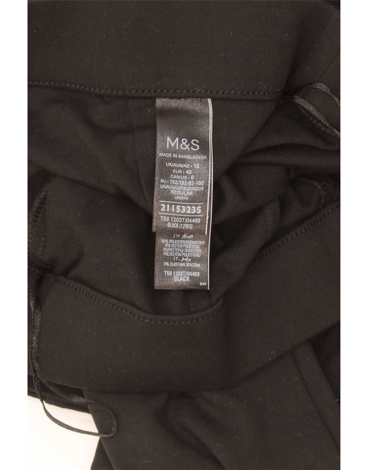Calça casual feminina Marks & Spencer Bootcut Reino Unido 12 médio W30 L29 preta