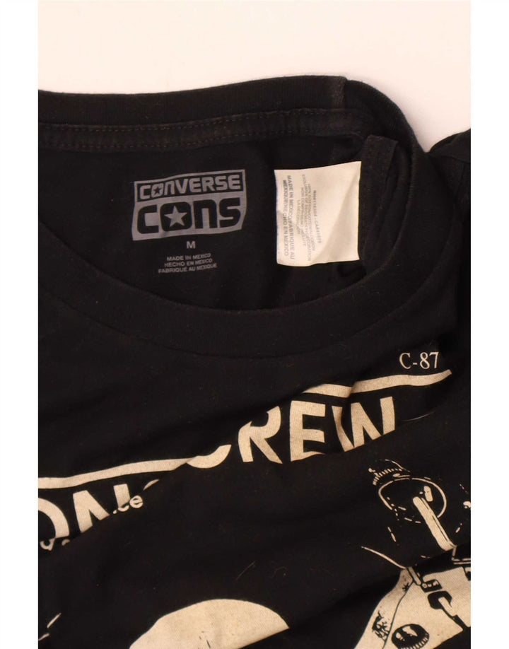 Camiseta masculina Converse Regular Graphic Top Médio Algodão Preto Música