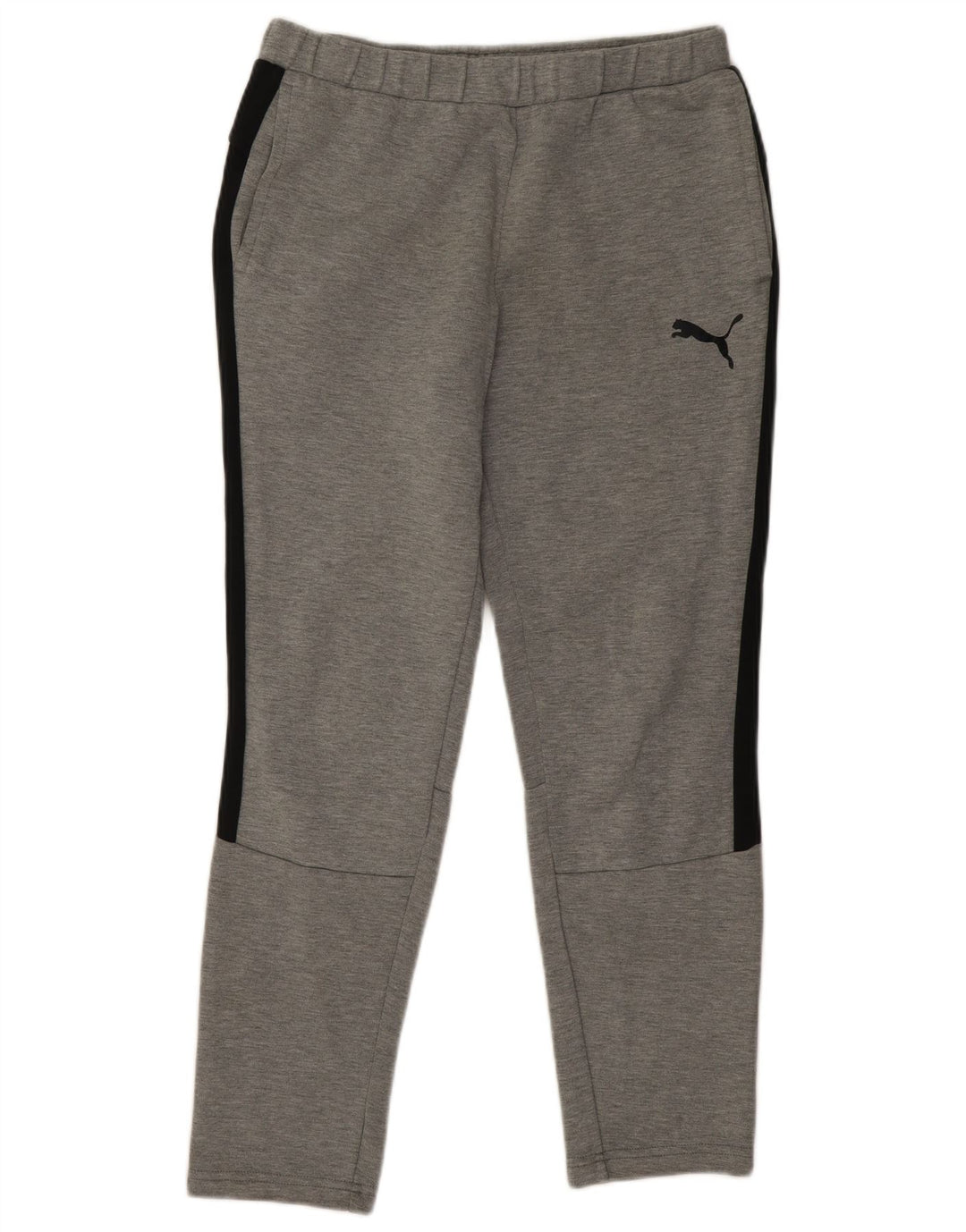 Calça de treino masculina Puma cinza médio algodão colorblock
