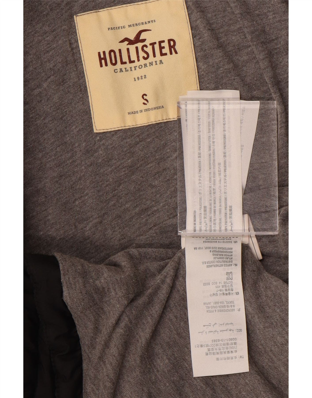 Jaqueta feminina acolchoada com capuz Hollister UK 10 Small Black Colourblock