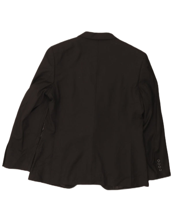 Jaqueta blazer masculina MARKS & SPENCER com 2 botões Reino Unido 40 grande poliéster preto