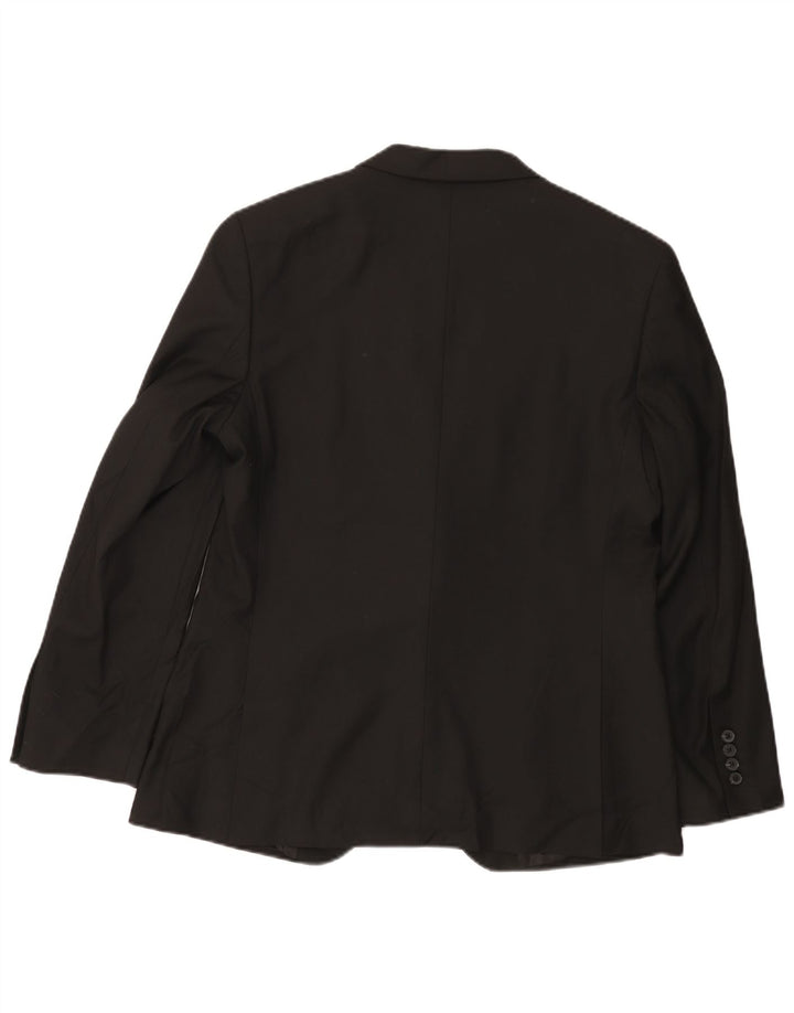 Jaqueta blazer masculina MARKS & SPENCER com 2 botões Reino Unido 40 grande poliéster preto