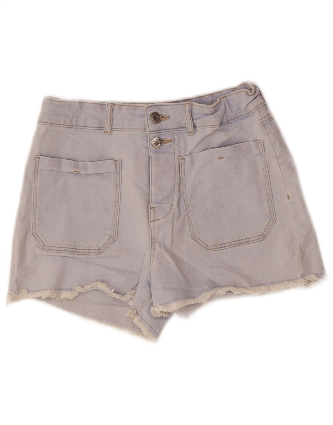 ZARA Shorts jeans de cintura alta para meninas 13-14 anos W26 Azul