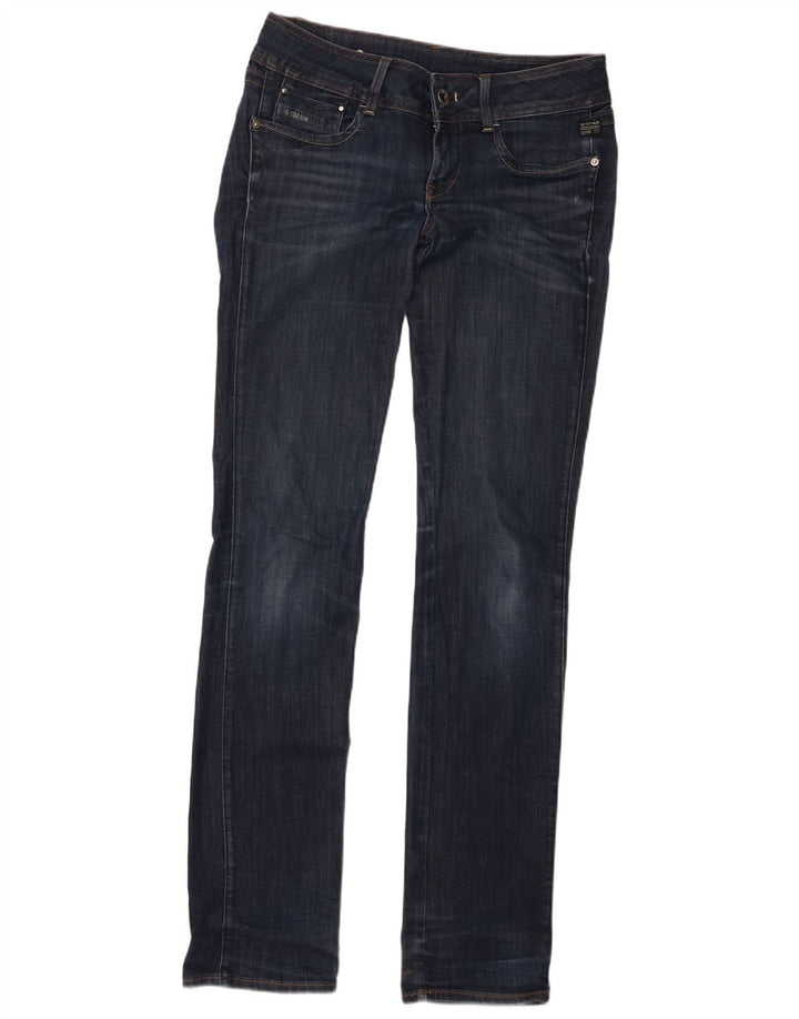 Jeans retos femininos G-Star W29 L36 algodão azul marinho