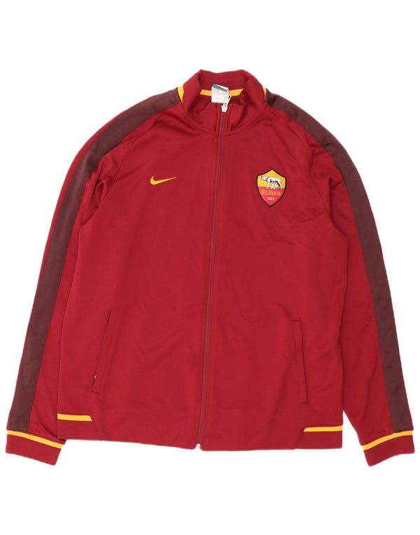 NIKE Mens As Roma Tracksuit Top Jacket XL Vermelho Colourblock Poliéster