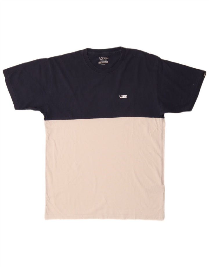 Camiseta Vans Masculina Classic Fit Top Médio Azul Colourblock Algodão