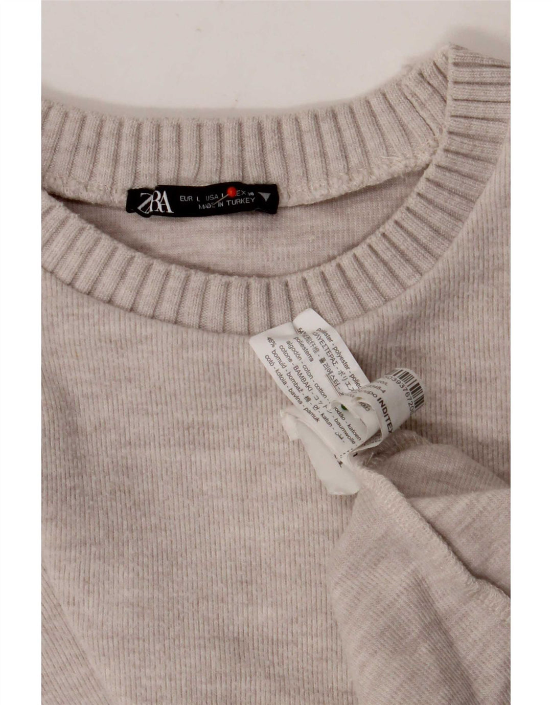 Blusa feminina Zara Top UK 16 grande poliéster bege