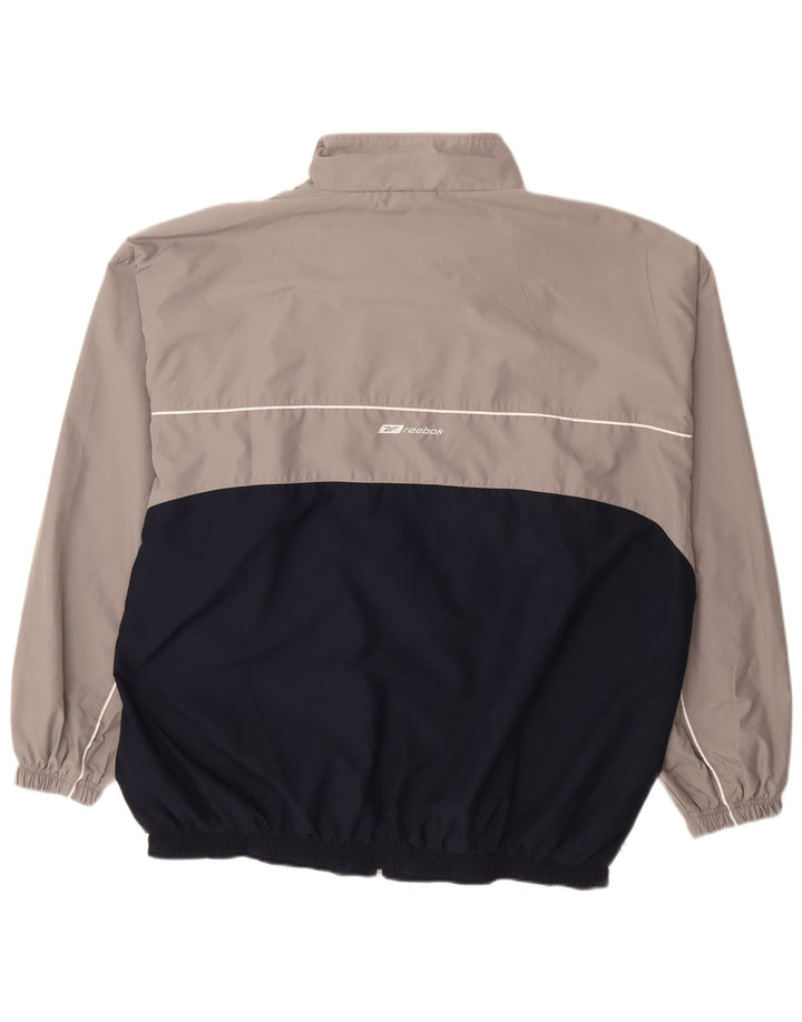 REEBOK Mens Treino Top Jacket 2XL Cinza Colourblock Poliéster