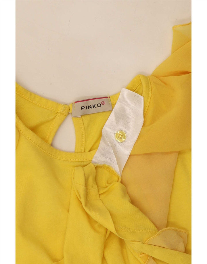 Blusa cropped feminina Pinko UK 8 poliéster amarelo pequeno