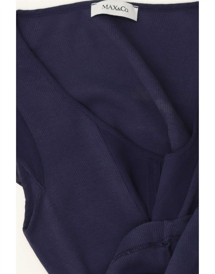 Blusa feminina Max & Co. UK 12 azul marinho médio