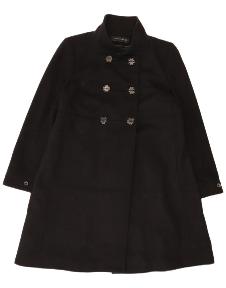 Casaco feminino Zara com peito duplo Reino Unido 14 médio preto