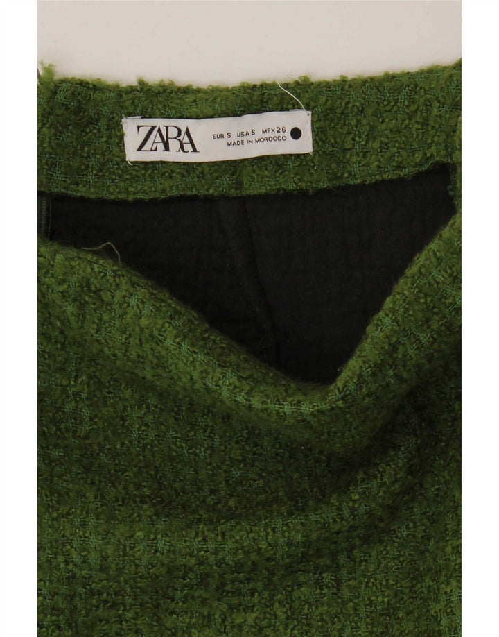 Mini saia feminina Zara pequena W26 verde