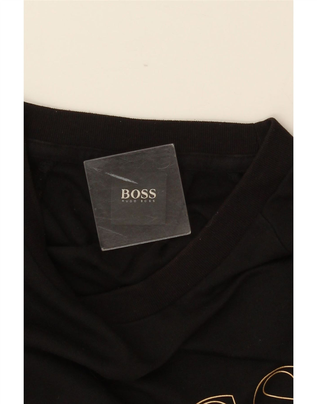 HUGO BOSS moletom gráfico masculino jumper médio algodão preto