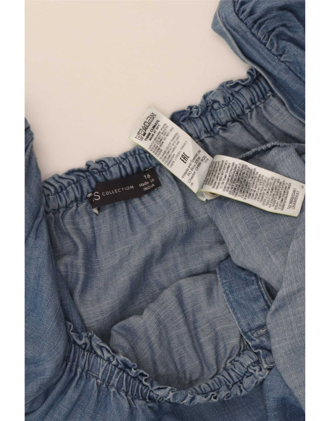 Vestido maxi feminino Marks & Spencer Reino Unido 16 grande azul Lyocell