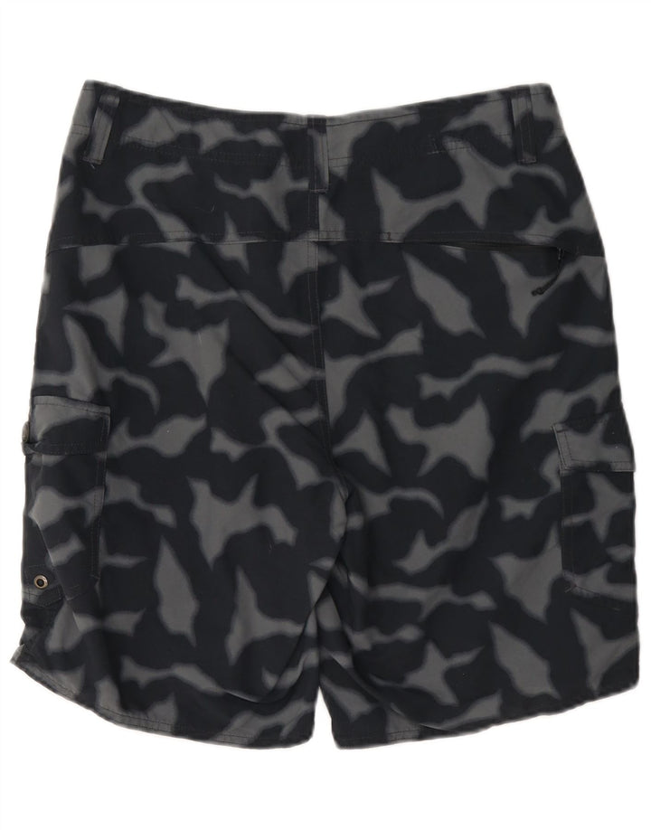 Shorts cargo masculino Patagonia W30 médio preto camuflado nylon
