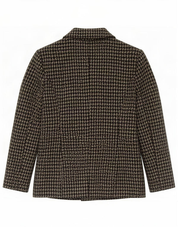 Jaqueta blazer feminina Kew com 6 botões e manga 3/4 Reino Unido 14 Houndstooth verde médio