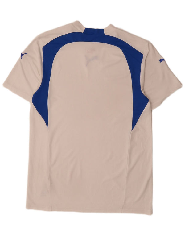 Puma Mens Camiseta Top Pequeno Poliéster Colorblock Branco Branco