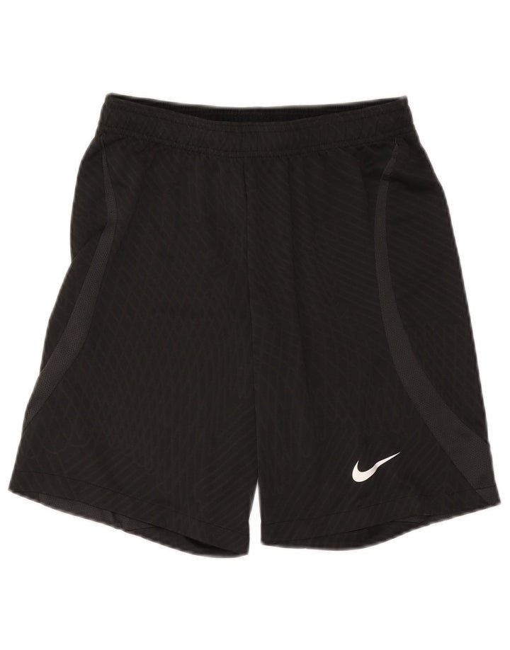 Shorts esportivos masculinos Nike Dri Fit Slim Fit pequeno poliéster xadrez preto