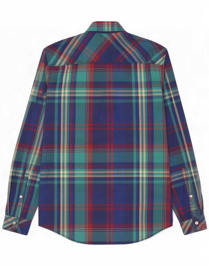 Camisa masculina Joules pequeno algodão xadrez azul