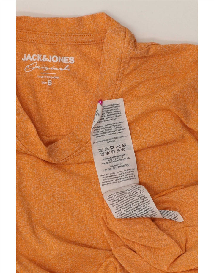 Camiseta masculina Jack & Jones Top pequeno algodão manchado laranja