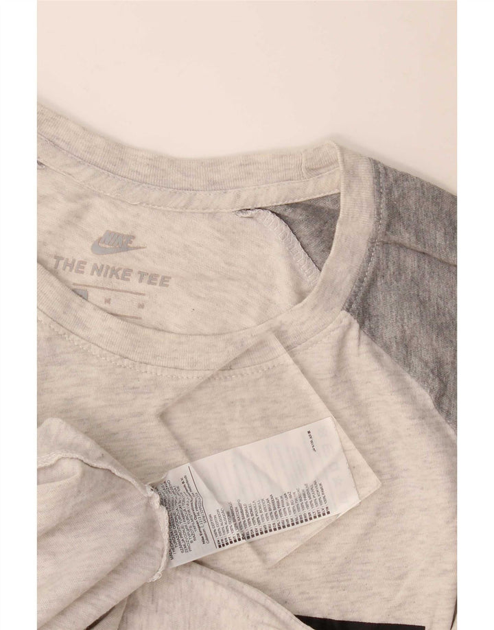 Camiseta gráfica masculina Nike Top cinza médio colorblock