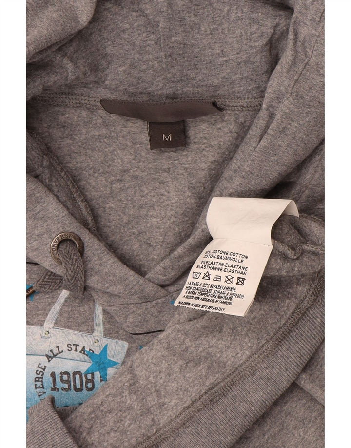 Converse feminino gráfico moletom com capuz UK 12 algodão cinza médio