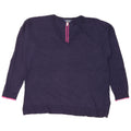 Suéter feminino Joules com decote em V Reino Unido 14 médio azul marinho viscose
