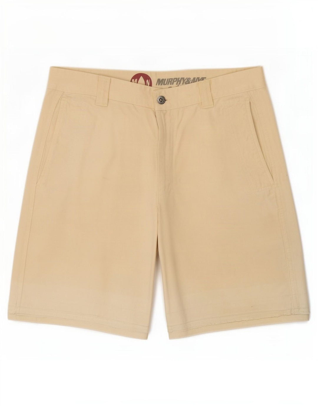 Murphy & Nye Mens Chino Shorts Médio W33 Algodão Bege