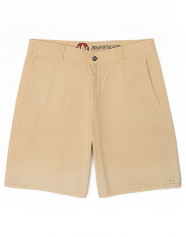 Murphy & Nye Mens Chino Shorts Médio W33 Algodão Bege