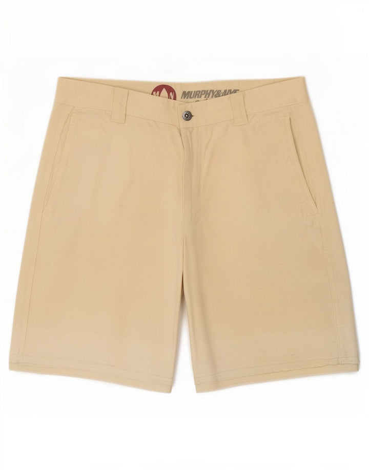 Murphy & Nye Mens Chino Shorts Médio W33 Algodão Bege