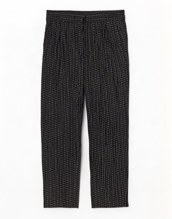 Marks & Spencer Womens Abstract Pattern Cropped Trousers UK 14 Large W34 L2