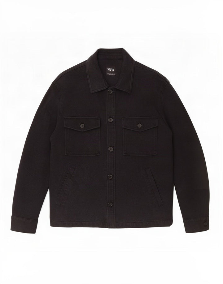 Jaqueta utilitária masculina Zara UK 38 azul marinho médio