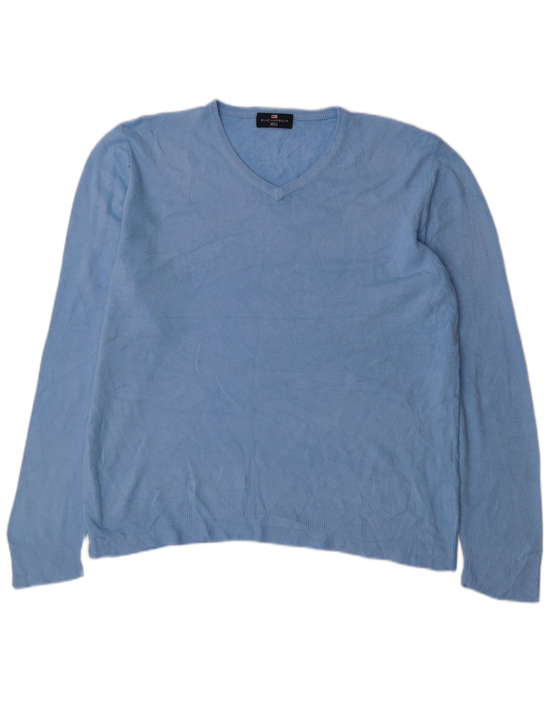 Suéter masculino Marks & Spencer Blue Harbor com decote em V grande acrílico