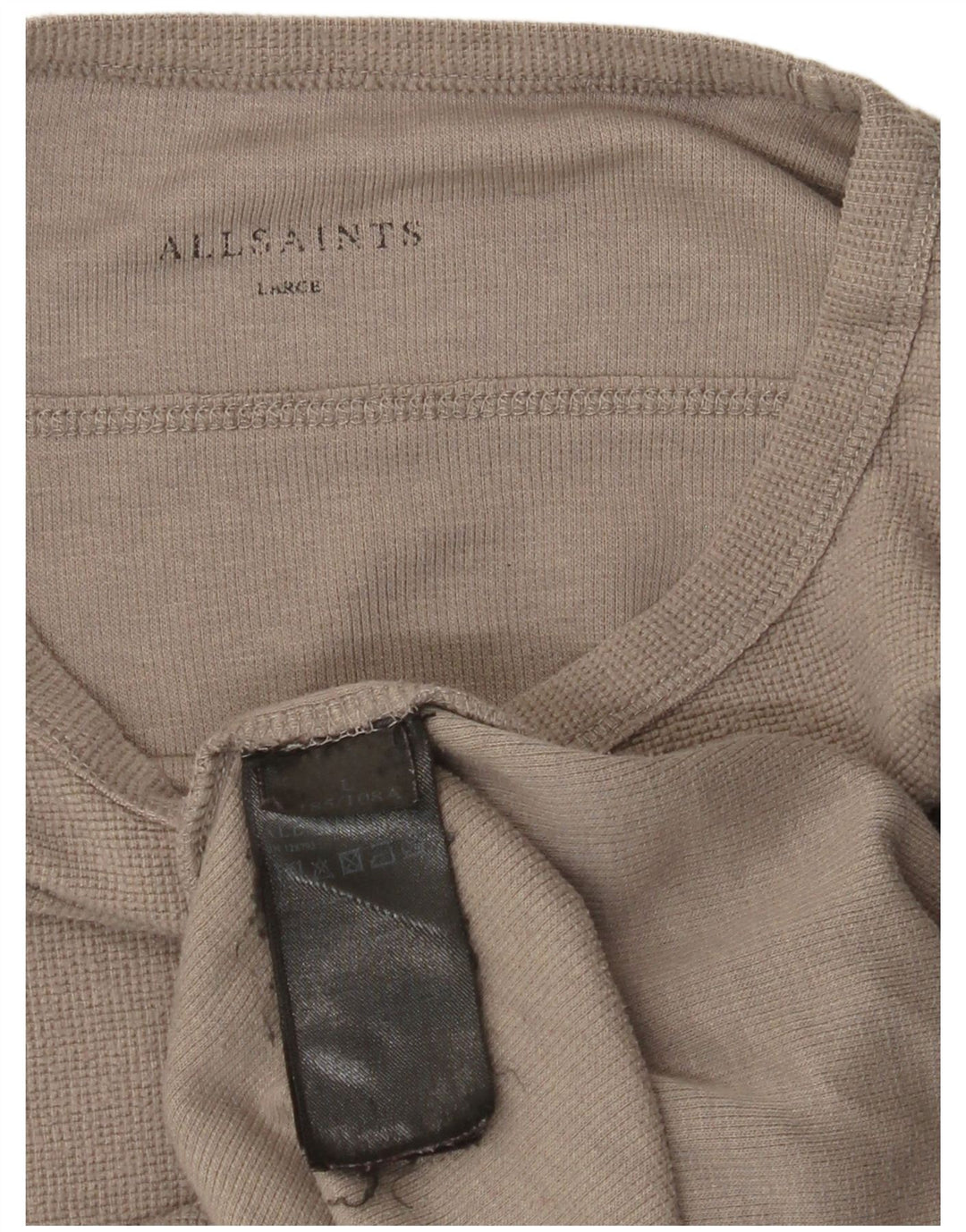 Top masculino All Saints de manga comprida grande poliéster cinza