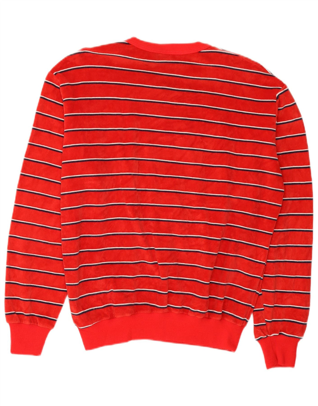 Jumper de moletom feminino vintage Reino Unido 18 XL algodão listrado vermelho