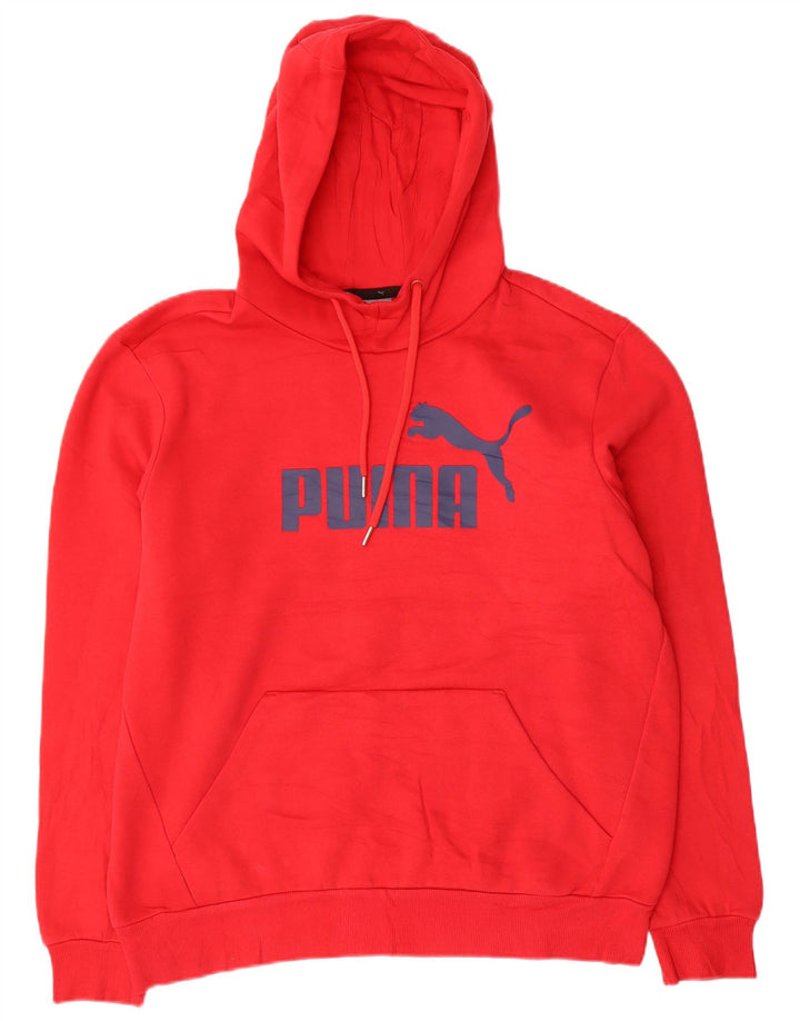 Puma masculino gráfico moletom com capuz médio algodão vermelho