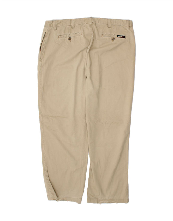 EDDIE BAUER Mens Relaxed Fit Straight Chino Trousers W42 L30 Beige Cotton Vintage Eddie Bauer and Second-Hand Eddie Bauer from Messina Hembry 