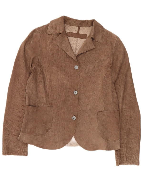 Jaqueta blazer feminina Lavorazione Artigiana com 3 botões IT 42 marrom médio