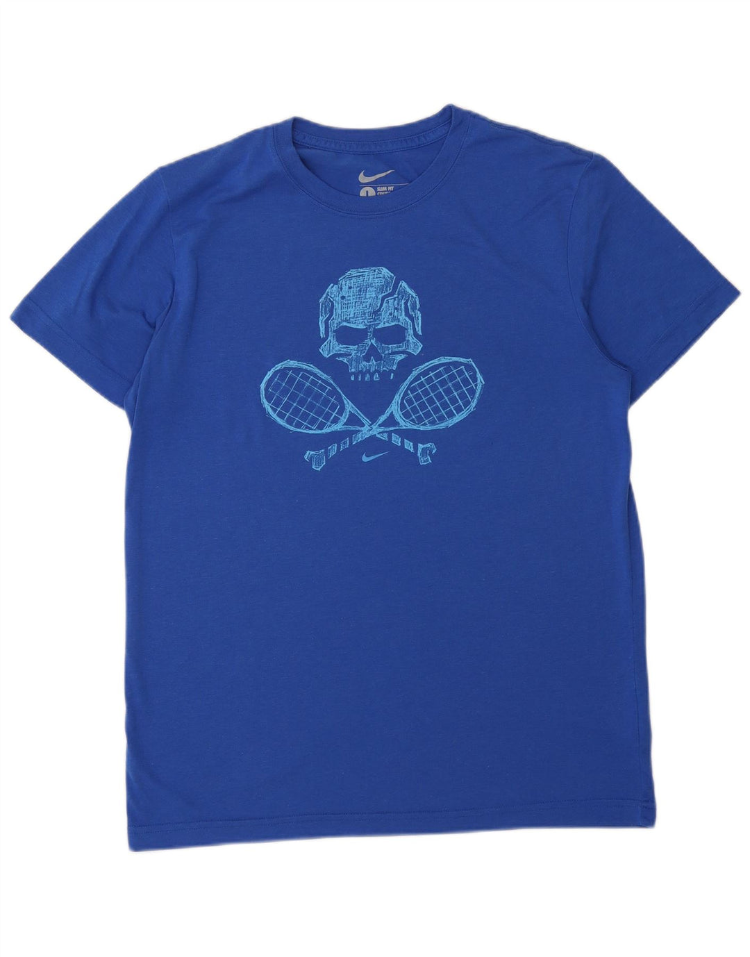 Camiseta masculina NIKE Slim Fit Graphic Top grande azul poliéster