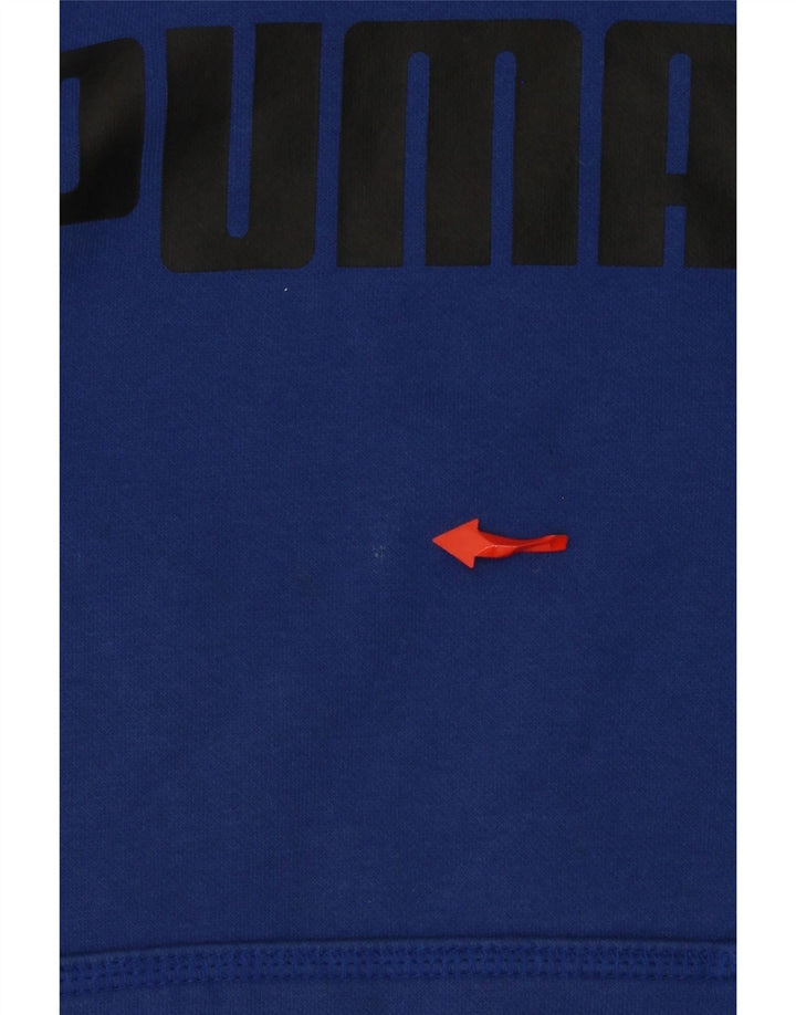 PUMA Mens Graphic Hoodie Jumper Pequeno Azul Algodão