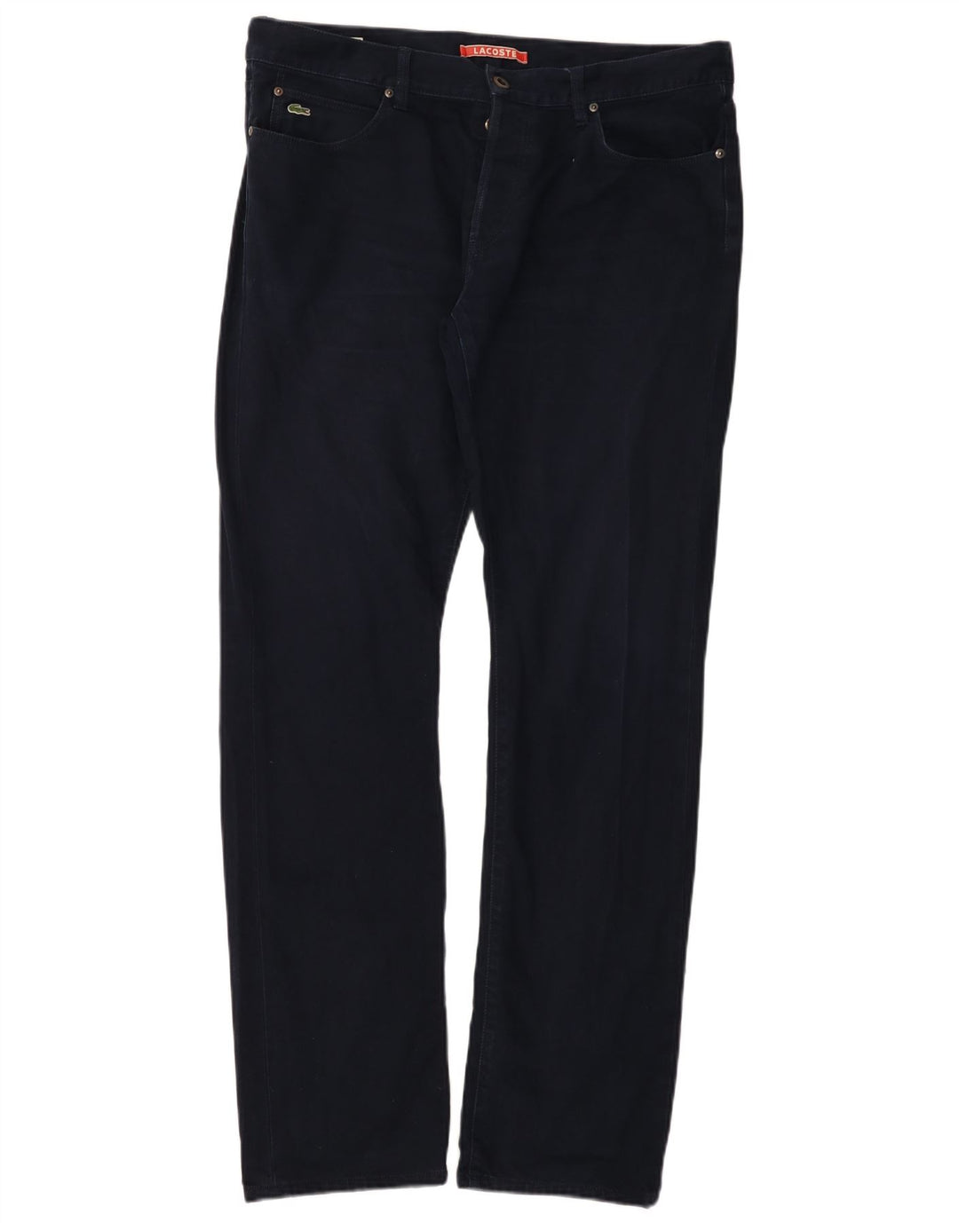 Jeans retos masculinos Lacoste W36 L34 algodão azul marinho