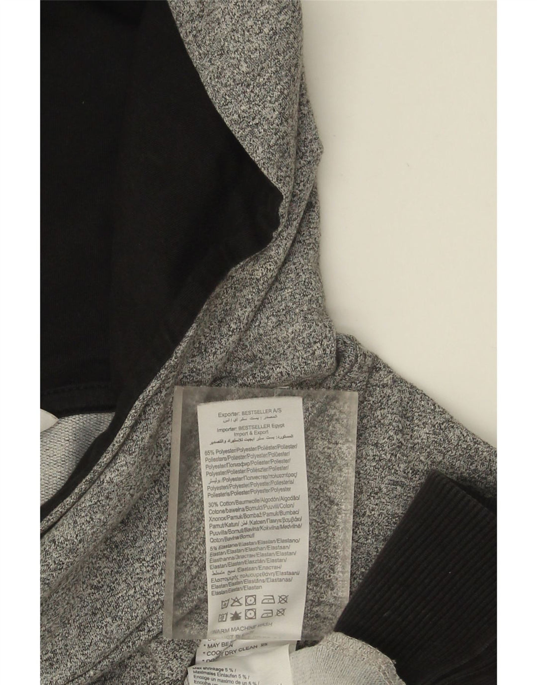 Jack & Jones moletom com capuz masculino cinza médio colorblock poliéster