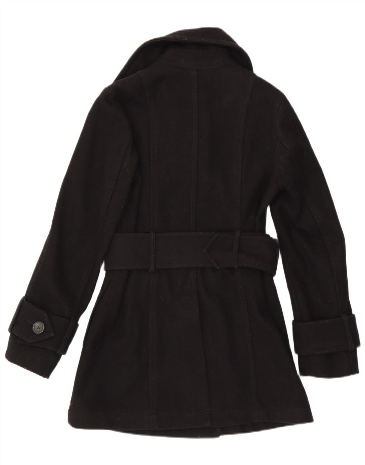 Casaco feminino duplo breasted Benetton Reino Unido 8 pequeno preto