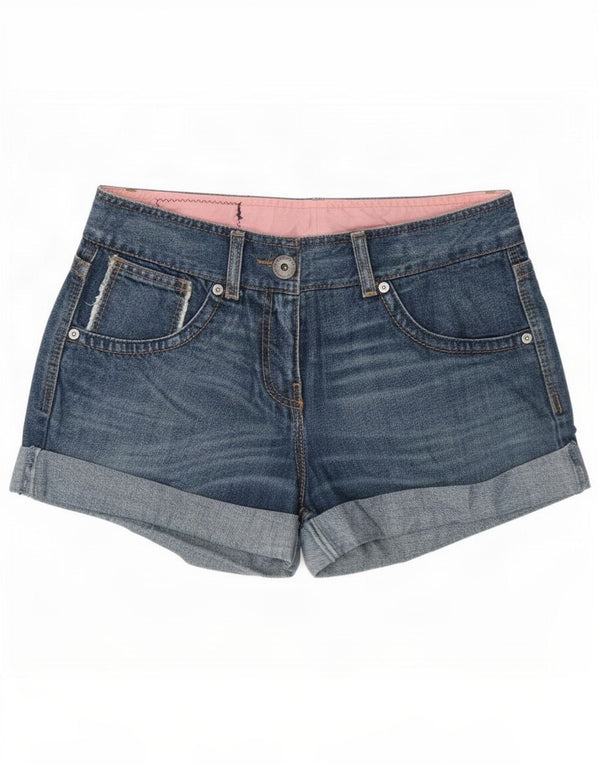 Shorts jeans feminino Benetton IT 42 médio W30 algodão azul