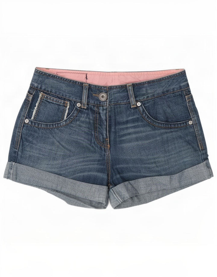 Shorts jeans feminino Benetton IT 42 médio W30 algodão azul