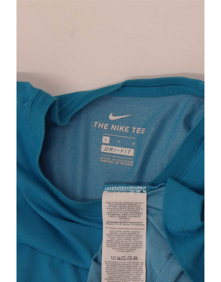 Camiseta Nike Masculina Dri Fit Top Grande Algodão Azul
