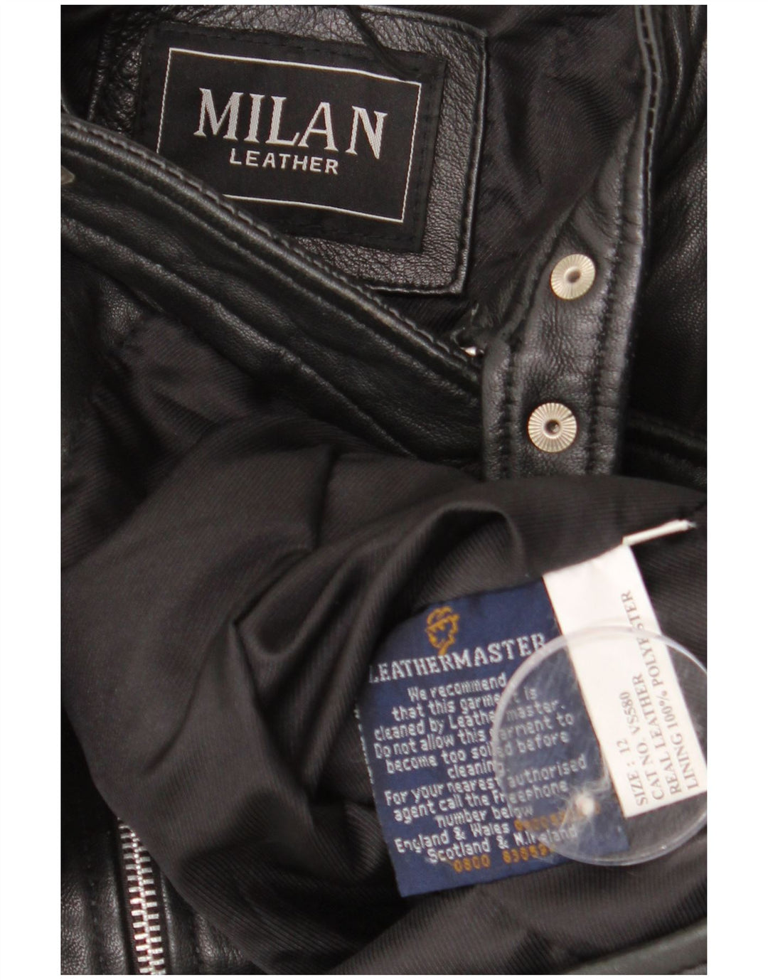 Jaqueta feminina de couro para motociclista Milan UK 12 couro preto médio