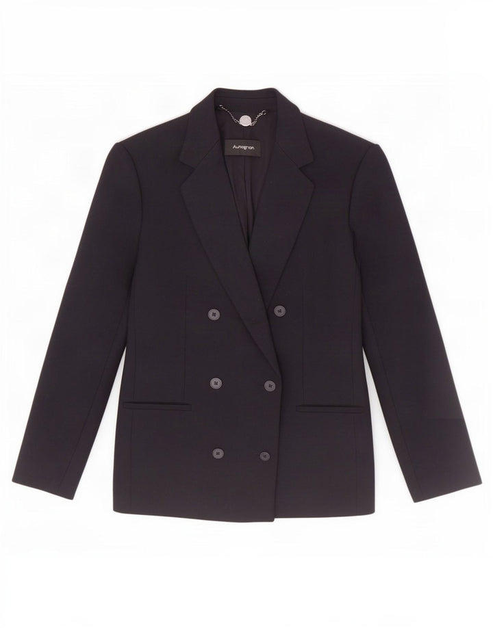 Jaqueta feminina Marks & Spencer Autograph Blazer Reino Unido 8 pequena azul marinho
