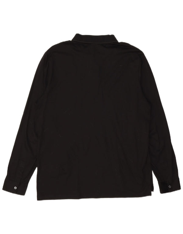 HUGO BOSS Camisa polo masculina slim fit de manga comprida 2XL algodão preto