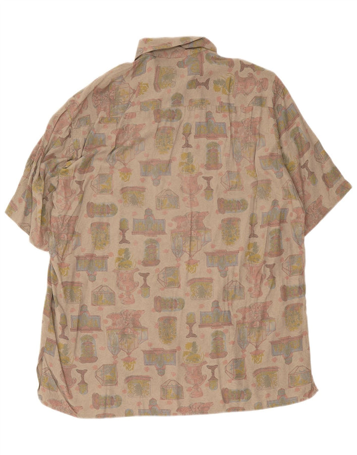Camisa masculina gráfica Ingram de manga curta XL bege viscose